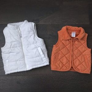 Two Cute Winter Vests - 18m, 12-24m